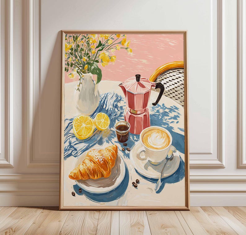 Home Cooking Oil - French Café Breakfast Canvas Wall Art,