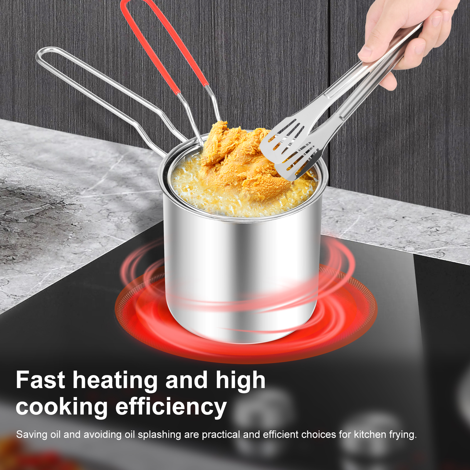 Deep Fryer Pots Stainless Stee - Home Cooking Oil ulasan dan harga