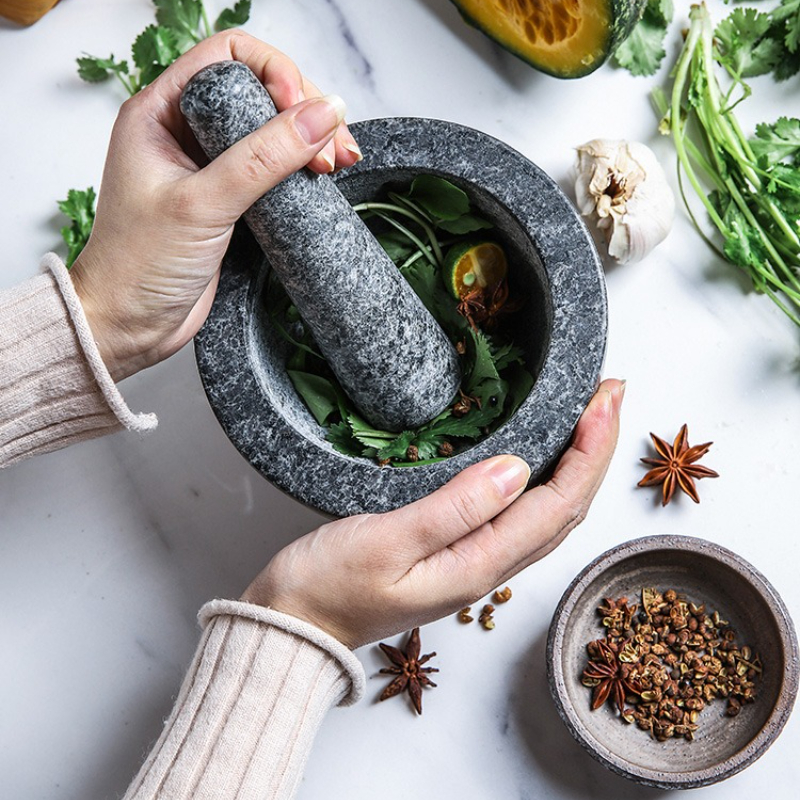 Mortar and Pestle Set Heavy Na - Mortar Pestle Granite ulasan dan harga
