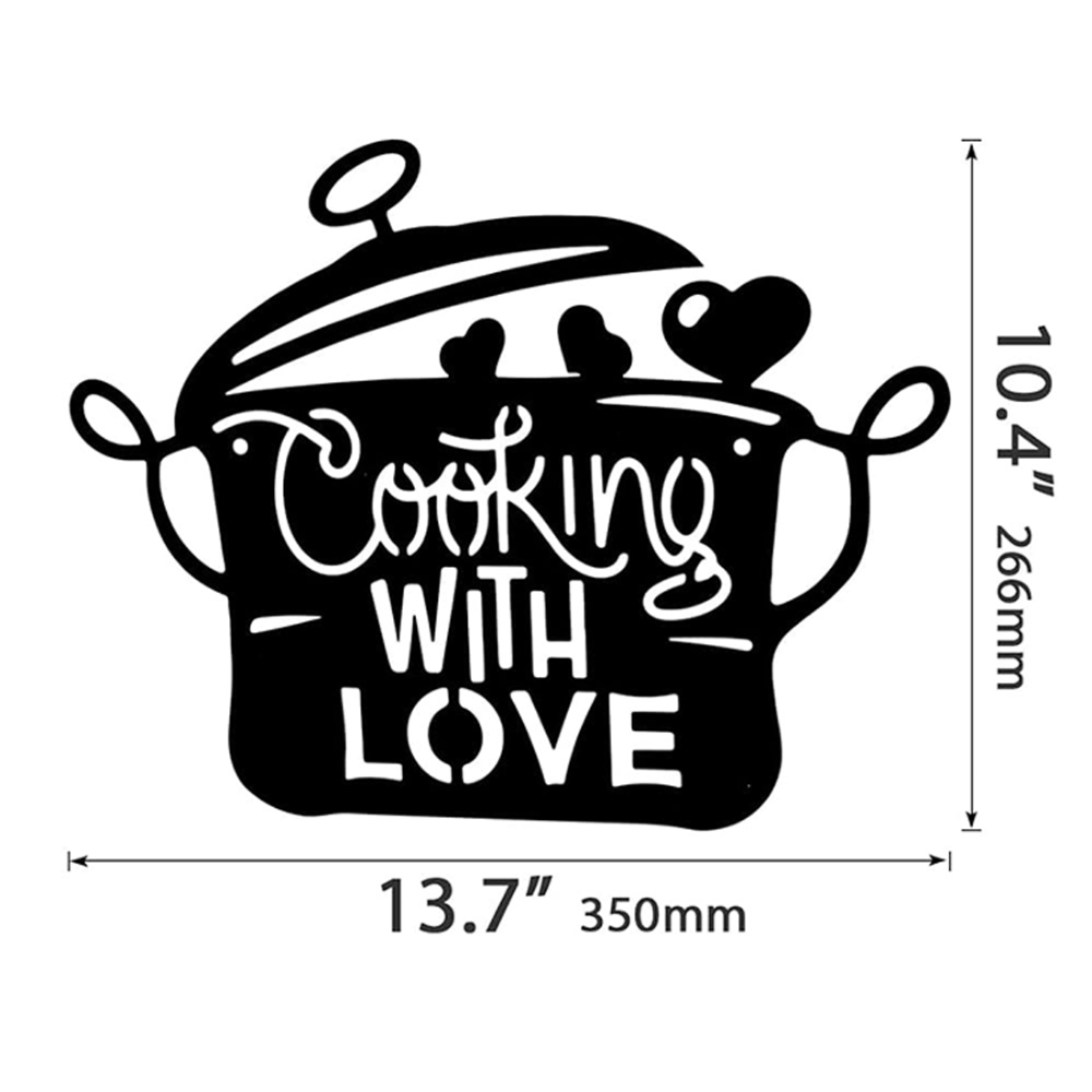 Black Metal Kitchen Pot Sign C - Home Cooking Food ulasan dan harga