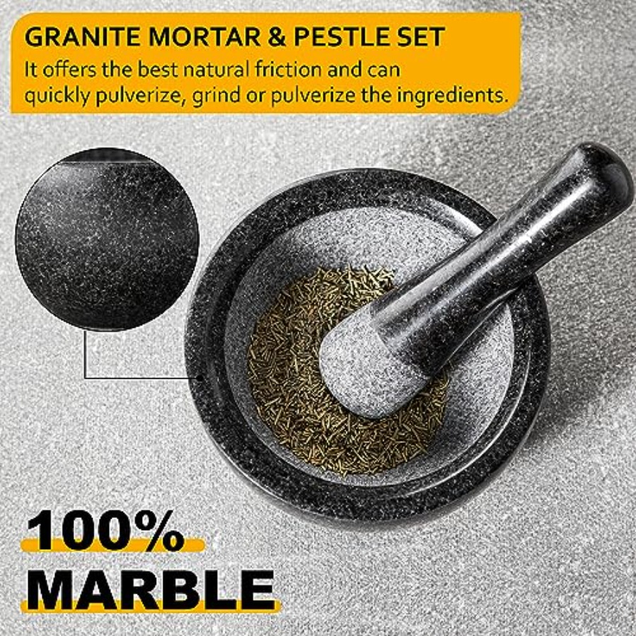 Velaze Large Mortar and Pestle - Mortar Pestle Granite ulasan dan harga