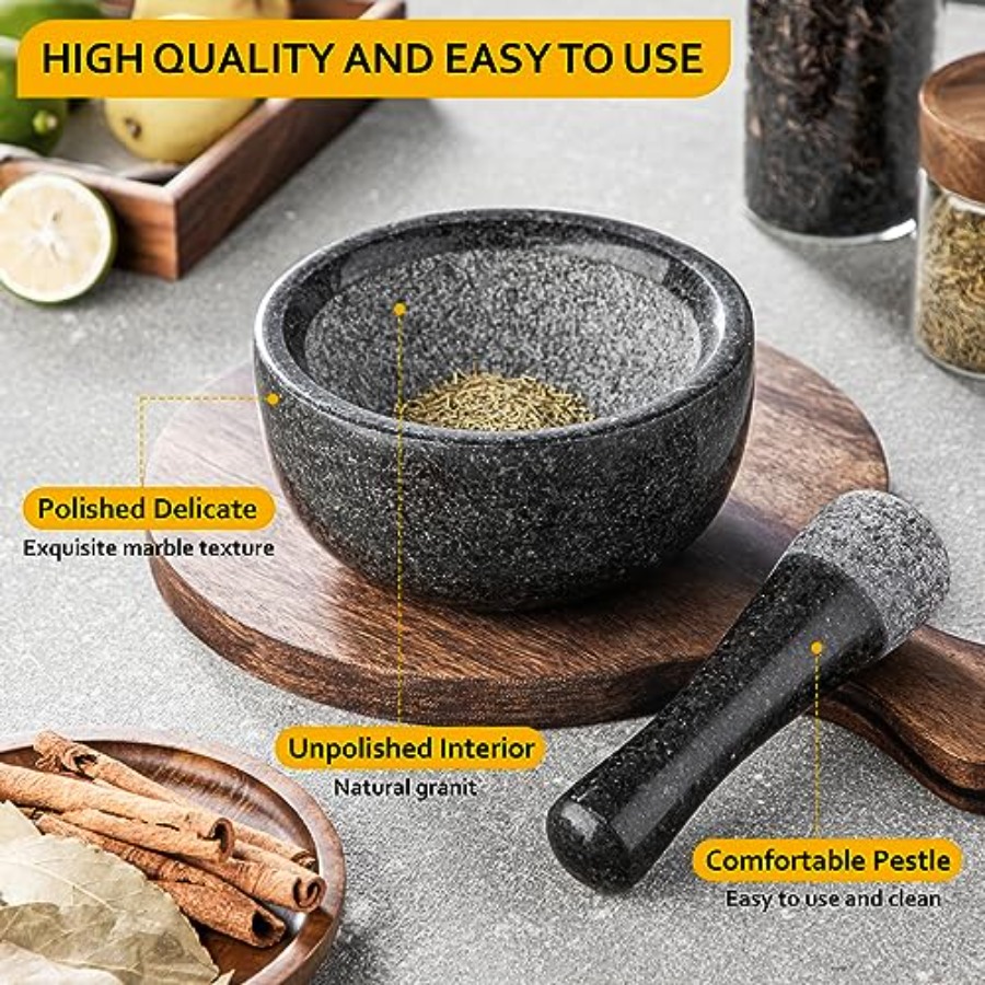Velaze Large Mortar and Pestle - Mortar Pestle Granite ulasan dan harga