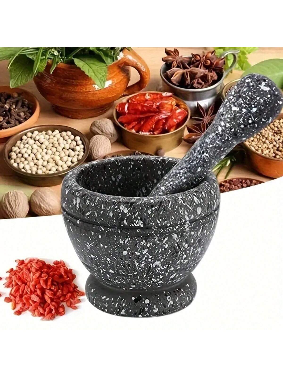 1pc Granite Texture Garlic Pre - Mortar Pestle Granite ulasan dan harga