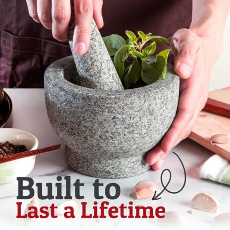 PriorityChef Large Mortar and  - Mortar Pestle Granite ulasan dan harga