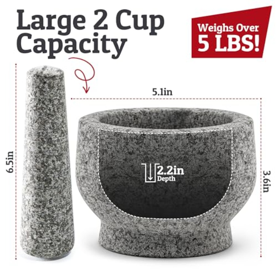 PriorityChef Large Mortar and  - Mortar Pestle Granite ulasan dan harga