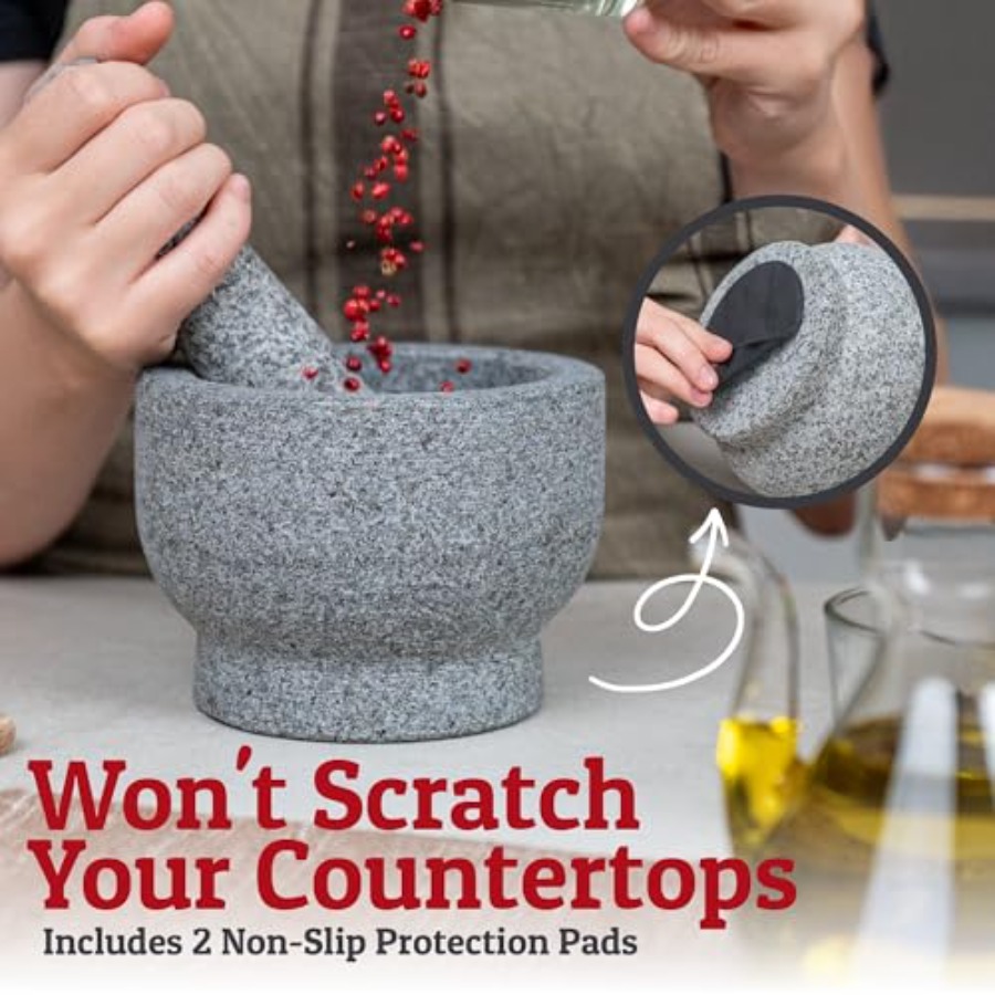 PriorityChef Large Mortar and  - Mortar Pestle Granite ulasan dan harga
