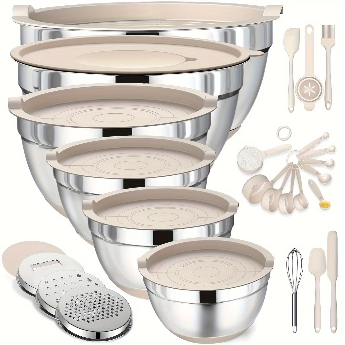 Set of Mixing Bowls Made of St - Home Cooking Food ulasan dan harga