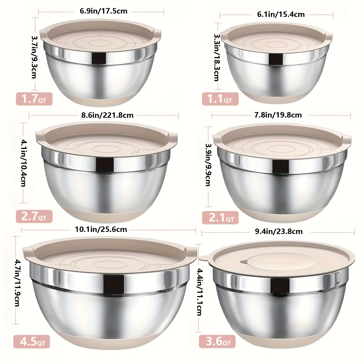 Set of Mixing Bowls Made of St - Home Cooking Food ulasan dan harga